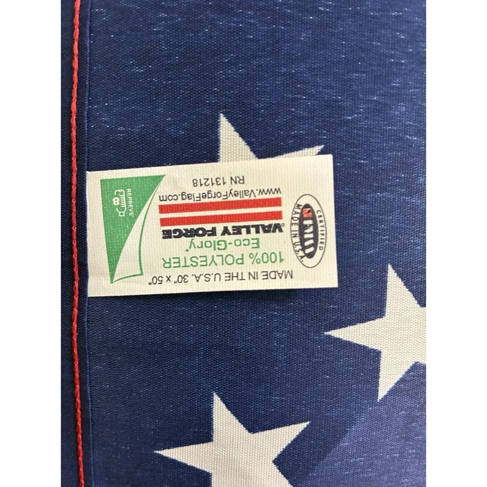 Valley Forge Eco-Glory American Flag 3X5 Ft 30X50 Made in USA Polyester New